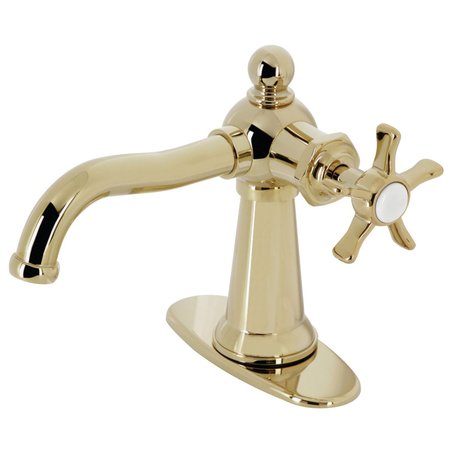 KINGSTON BRASS Single-Handle Bathroom Faucet with Push Pop-Up, Polished Brass KSD3542NX